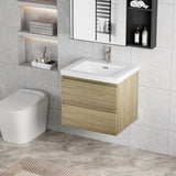 24" Floating Bathroom Vanity with Sink, Modern Wall-Mounted Bathroom Storage Vanity Cabinet with W1573P152694