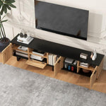 ZUN Modern TV Stand with 4 Cabinets& Open Shelves, Color-matching Media Console Table for TVs up to N710P172959P