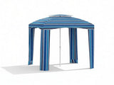 Blue Stripe 5.8ft x 5.8ft Travel Beach Umbrella with Side Walls, Air Vents, Ruffles and Carry Bag 41571759