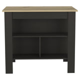Cala Kitchen Island, Four Legs, Three Shelves -Black / Light Oak B07092006