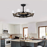 ZUN Dia 33 inch Chandelier Ceiling Fan for Bedroom Dining Room Living Room Kitchen Farmhouse Entry,Matte W1592P153047