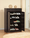 ZUN Shoe Storage Cabinet, Home Shoe Organizer with Five Shelves and Two Drawers in Red Cocoa B107130813