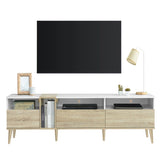 Modern TV with 3 Drawers and Open Shelves, Media Console Table for TVs up to 80'', Entertainment N710P234108K