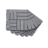 30 PCS Interlocking Deck Tiles Checker Pattern, 12" x 12" Square Light Gray Acacia Hardwood Outdoor 23546728