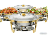 Round Buffet Catering Dish For Home and Outdoor 6 Pcs/ Sets golden W1612P462681