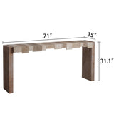 Rustic Modern Manufactured Wood Console Table with Step-Block Design W2729P239169
