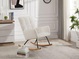 Comfy Upholstered Lounge Chair Rocking Chair with High Backrest, for Nursing Baby, Reading, Napping W876127878