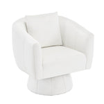 ZUN 360&deg; Swivel Accent Chair, Modern Velvet Fabric Living Room Armchair with Fluffy Cushions, Comfy Wide 91743467