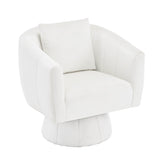 ZUN 360&deg; Swivel Accent Chair, Modern Velvet Fabric Living Room Armchair with Fluffy Cushions, Comfy Wide 91743467