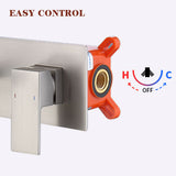 Wall Mount Faucet for Bathroom Sink or Bathtub, Single Handle2 Holes Brass Rough-in Valve Included, 70008016