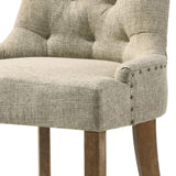 Beige and Salvaged Oak Tufted Back Parson Chairs B062P182743