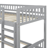Twin Over Twin Bunk Bed with Slide and Ladder, Gray 44777113