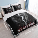3pcs Soft and Comfortable Death and Angel Print Duvet Cover Set for Bedroom and Guest Room 74157378