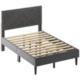 Queen Bed Frame, linen storage headboard, strong and stable, no noise,Under Bed Storage, no box W2896P208849