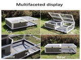 43"Upgrade waterproof tray, activity tray, wooden turtle house indoor small animal turtle cage 98540443