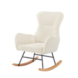 off white teddy fabric rocking chair W58872236