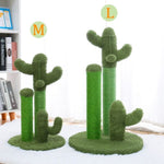 ZUN Cat Scratching Post Cactus Cat Scratcher Featuring with 3 Scratching Poles and Interactive Dangling 48705185