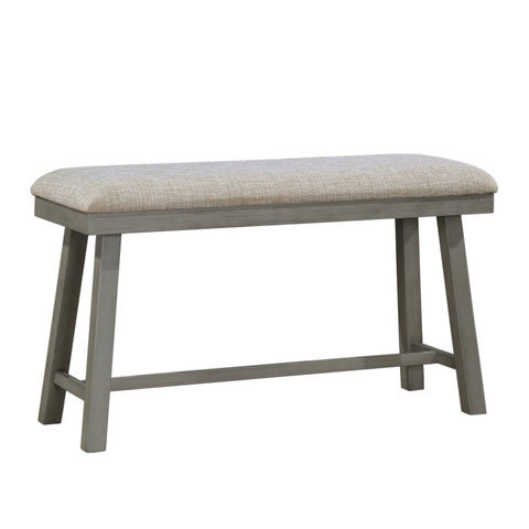 ZUN Light Gray Finish Counter Height Bench Foam Cushioned Seat Industrial Design Kitchen Dining B011P238920