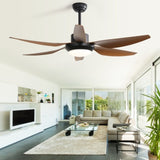 ZUN 54 Inch Indoor Ceiling Fan With Dimmable Led Light ABS Blades Remote Control Reversible DC Motor For W882P147816