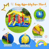 ZUN 8 in 1 Inflatable Bounce House with Blower Basketball Hoop Ocean Balls Ring-toss Game Target and W1677P204584