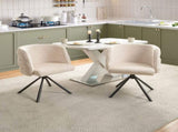 270&deg Swivel Home Office Desk Chairs Set of 2,Modern Dining Chairs, Upholstered Bedroom Chairs W757P281146