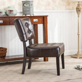 Roundhill Furniture Blended Leather Tufted Accent Chair with Oversized Seating, Brown T2574P172744