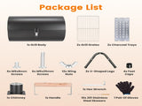 2-in-1 Portable Charcoal BBQ Grill, Dual Air Vents & Chimney Vent, Foldable Iron Barbecue Grill with 20903097