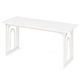 Spacious Rectangular Dining Table - 63"x24"x30", Adjustable Foot Pads, Waterproof Stain-Resistant 14488397