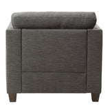 Light Charcoal Flared Arms Chair with Accent Pillows B062P182692