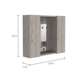 Artemisa Medicine Cabinet, Double Door, Mirror, One External Shelf -Light Gray B20092059