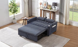 55.9" Convertible Sofa Bed Loveseat Sofa with Three USB Ports, Two Side Pockets, Two Cup Holders and WF322620AAC