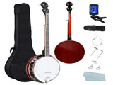 Full Size 5 String Right Handed Banjos Set with Closed Solid Sapele Back & Mahogany Neck and 27013986