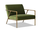 Aerin 24.5" Hammered Brass Upholstered Accent Arm Chair, Olive Green Performance Velvet B2719P238266