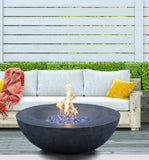 ZUN 42 Inch Outdoor Concrete Propane gas Fire Pit bowl in Dark Gray color W2620P182366