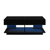 U-Can 41.3''-76.7'' Extendable Coffee Table, Efficient Central Coffee Table with Multiple Storage N724P290061B