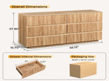 Handleless 6-Drawer Dresser with Grille Finish P2 Particleboard MDF & Melamine Veneer 15220524