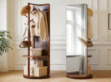 70"x19"Full Length Mirror with Stand,Coat Rack with Mirror,Solid Wood Floor Mirror,Swivel Mirrorfor 00024970