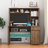 Computer Desk with Hutch & Bookshelf,Wood Executive Desk Teens Student Desk Writing Laptop Home W1321P271464