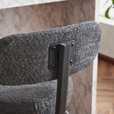 Modern Swivel Bar Stools Set of 2, Boucle Upholstered Counter Height Bar Chairs with Metal Legs & W1901P264273