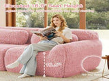 2-seater Modular Sectional Sofa Couches,Soft Fluffy Plush Fabric Bottom Anti-Slip Design,32D High W714P380195
