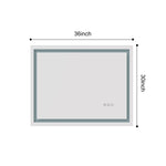 ZUN 36x30 Inch LED Bathroom Mirror with Frontlit and Backlit, Wall Mounted Vanity Mirror with Smart 16028859