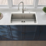 33x22x10"Drop-in Single Bowl Stainless Steel Kitchen Sink with Workstation W2898P228909