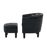 PU Leather Barrel Chair with Ottoman B343P317238