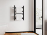 Black Heated Towel Rack for Bathroom,Wall Mounted with Intelligent Touch Screen Timer, 9-Bar Towel 93470145