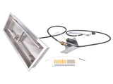 30x10-inch Fire Pit Pan Stainless Steel Fire Pit Burner Kit Rectangular Indoor or Outdoor 13082707