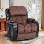 ZUN Vanbow.Recliner Chair for Living Room with Rocking Function and Side Pocket blackbrown W152191742