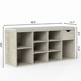 Storage Bench, Shoe Bench, Entryway Bench Padded Cushion, Drawer and Open Compartments, Bench 66471525