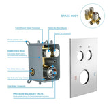 Dual Shower Head - 10 Inch Wall Mounted Square Shower System with Rough-in Valve,Chrome W1243P262627