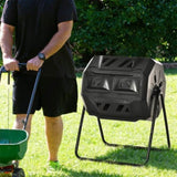 Black tumbling outdoor compound fertilizer drum 162L 60041012