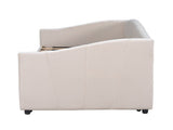 Upholstered Daybed Sofa Bed Twin Size With Trundle Bed and Wood Slat ,Beige 16042144